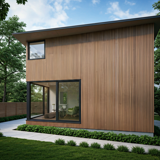 Stunning modern transformation of a split-level home with vertical cedar siding and large windows